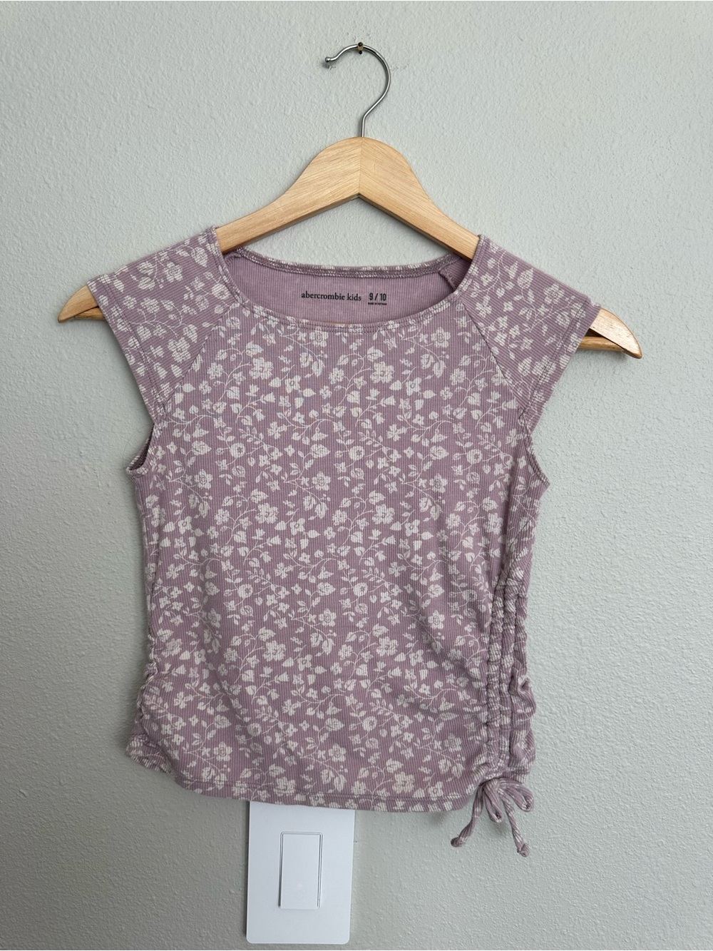 abercrombie kids Lavender Floral Tank with Side Drawstring